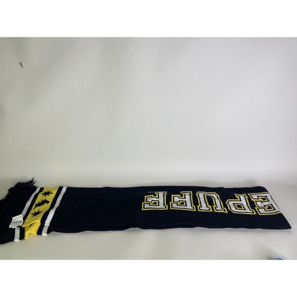 Harry Potter Hufflepuff Logo Knit Cuff Pom Beanie Hat Cap and Scarf Set 2 Piece - Picture 8 of 12